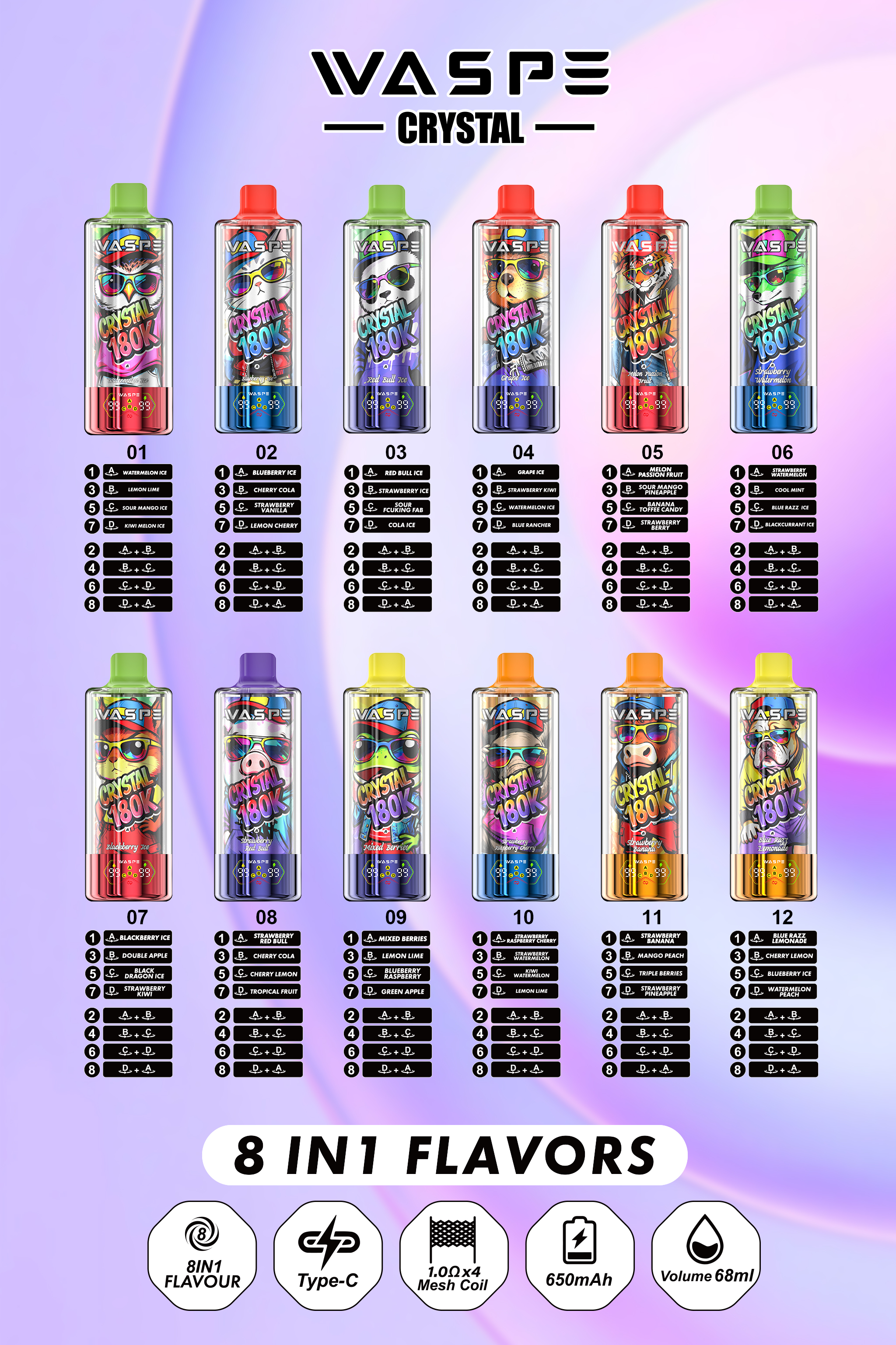 WASPE 8 IN 1 Crystal 180000 - obrazek 63